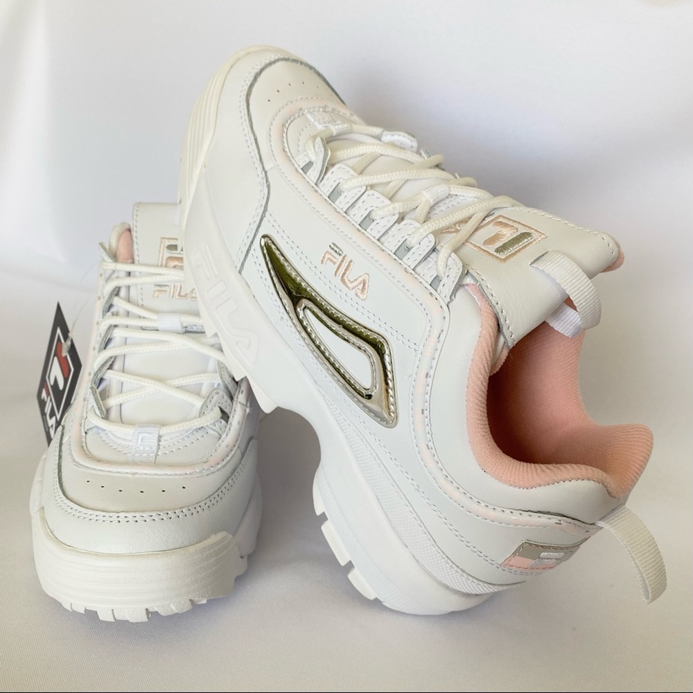 Fila Disruptor II Y2K Pink Metallic NEW Kawaii Chunky Platform Sneakers 6 90s